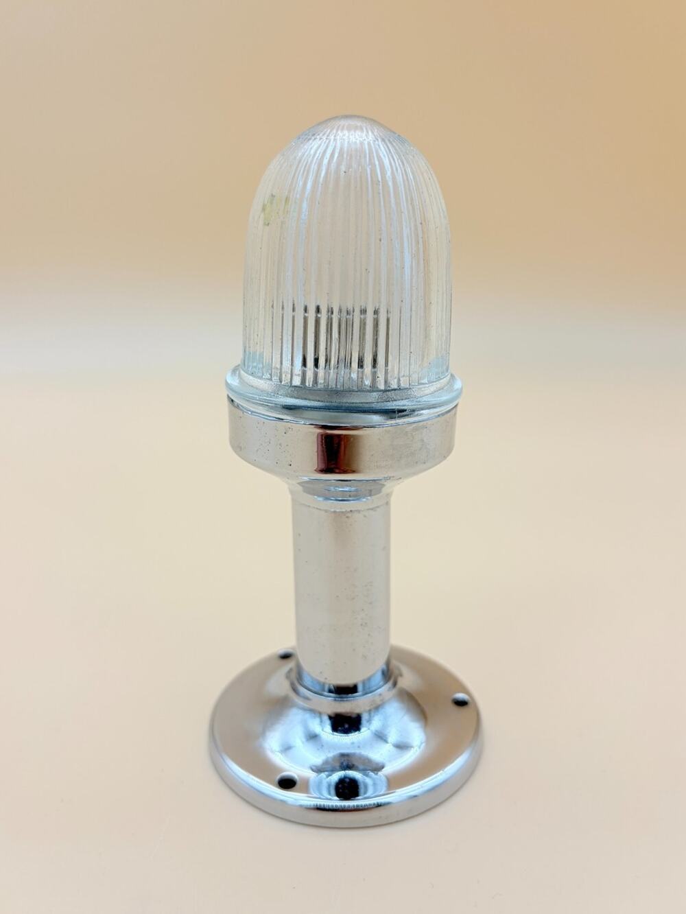 Vintage Stern Light E.J. Willis Chrome Brass 6in Glass Lens Marine Nautical